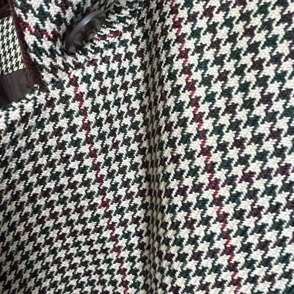 Ann Taylor 100% Wool Houndstooth Blazer Brown 10P - Picture 9 of 11
